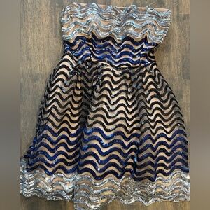 Goddiva Embellished Sequin Strapples Mini Dress